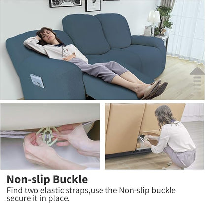 Easy-Going 6 Pieces Recliner Loveseat Stretch Sofa Slipcover Sofa Cover - Image 3