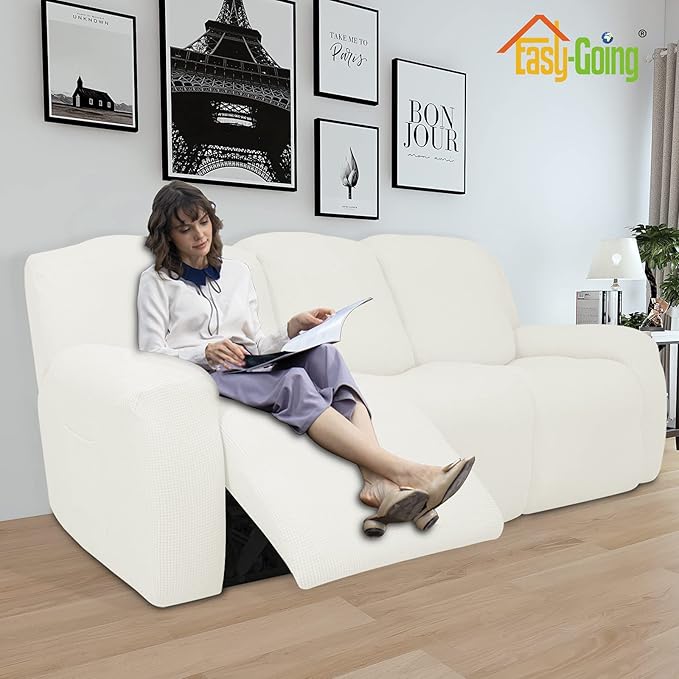 Easy-Going 8 Pieces Recliner Sofa Stretch Sofa Slipcover Sofa Cover Furniture - Image 2