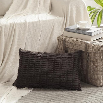 Fancy Homi 4 Packs Boho Dark Brown Decorative Throw Pillow Covers 12x24 Inch - Image 2