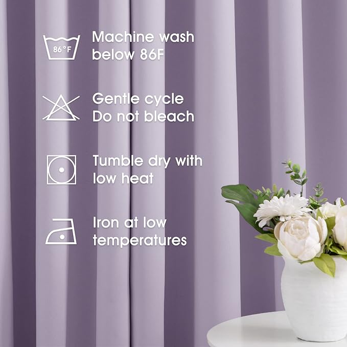 HOMEIDEAS Lilac Blackout Curtains - Image 5