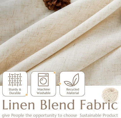jinchan Linen Textured Tier Curtains 24 Inch - Image 3