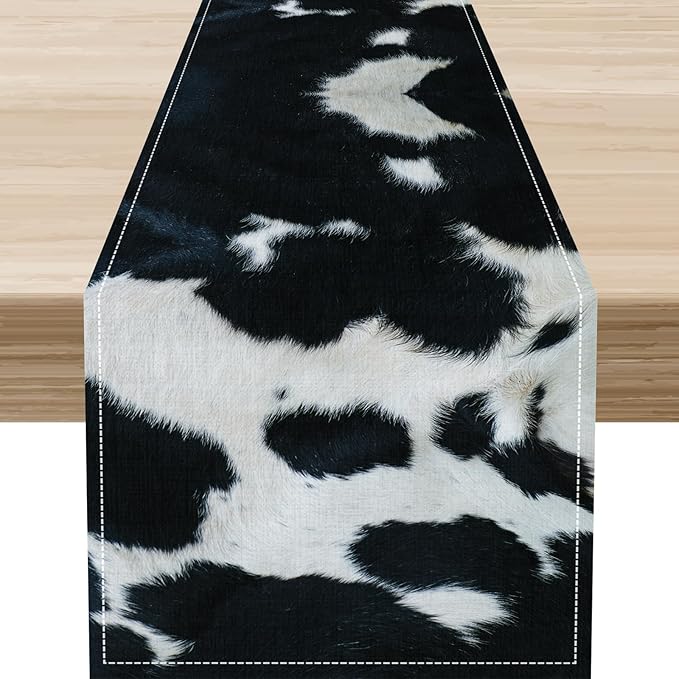 Cow Print Table Runner by Unknown
