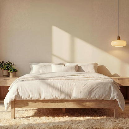 lifement queen bed frame signature wood platform, noise, main product view