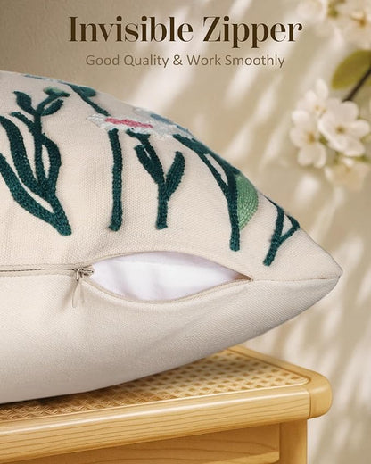 Embroidered Throw Pillow Covers 18x18 Inch - Image 3