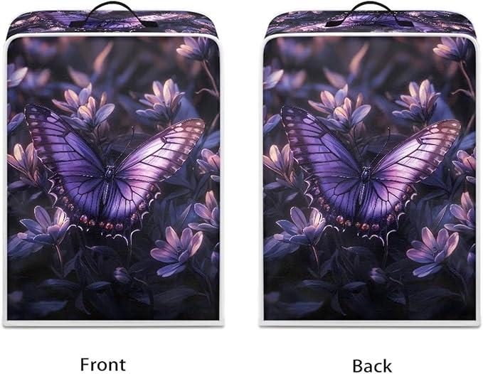 Mumeson Purple Butterfly Coffee Maker Cover, Dust Resistant Supplies Home - Image 2