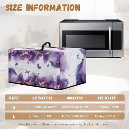 Microwave Oven Dust Cover, Marble Heat-Resistant Waterproof Polyester Fabric - Image 6