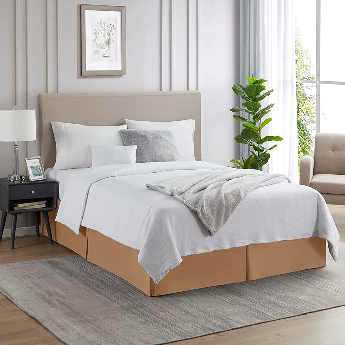 Nestl Light Brown Twin Bed Skirt - Image 4