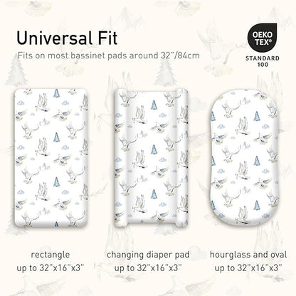 Gllquen Baby Bassinet Sheets 4 Pack, Breathable Cozy Fitted Mattress Sheet - Image 5