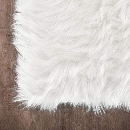Latepis 5x7 Area Rugs White Furry Faux Sheepskin Rug Washable Fluffy Fur Rug - Image 5