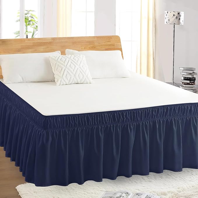 Queen Bed Skirt, Elastic Wrap Around Bed Skirt Queen Size, Bed Skirts - Image 5