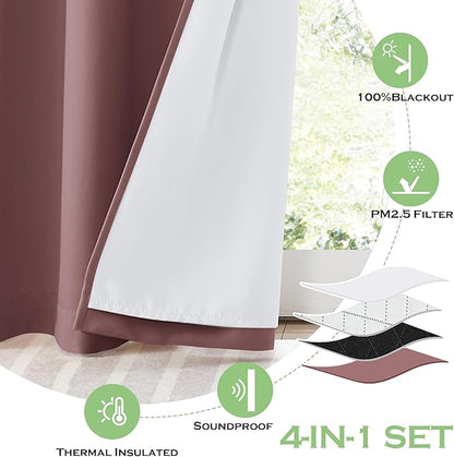 KGORGE 4-in-1 Soundproof Anti Dust 100% Blackout Curtains - Image 5