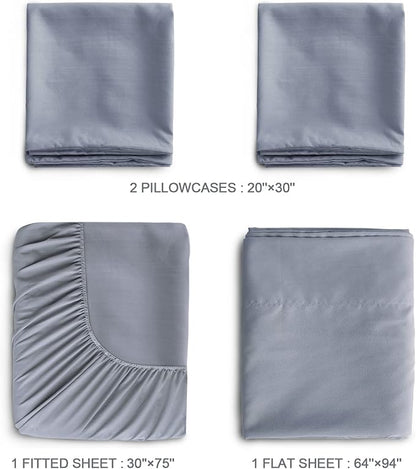 SPRINGSPIRIT Cot Sheets 30" x 75" x 9", 4 Piece Cot Sheet Set, Cot Size Fitted - Image 3