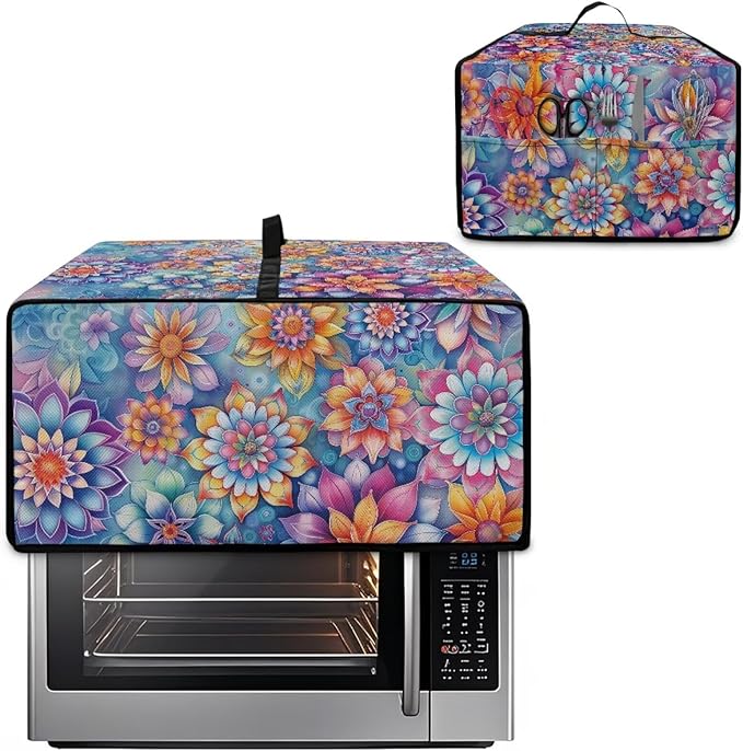 Boho Mandala Floral Print Microwave Oven Dust Cover - Image 2