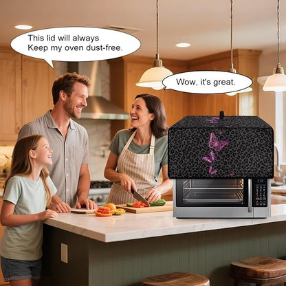 Butterfly Leopard Print Microwave Oven Dust Cover Heavy Duty Microwave Oven - Image 4