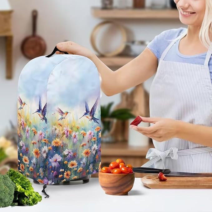 Hummingbird Daisy Purple Blender Cover Kitchen Appliance Anti Fingerprint Dust - Image 3