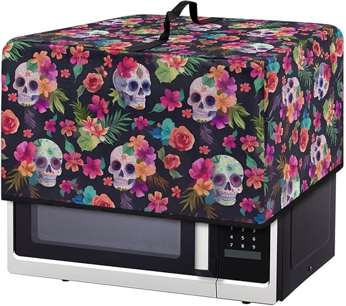 Microwave Oven Cover, Halloween Skull Heat-Resistant Polyester Machine by Unknown