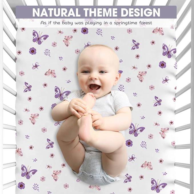 Bimocosy Crib Sheets 4 Pack, Baby Crib Sheets Fitted - Image 6