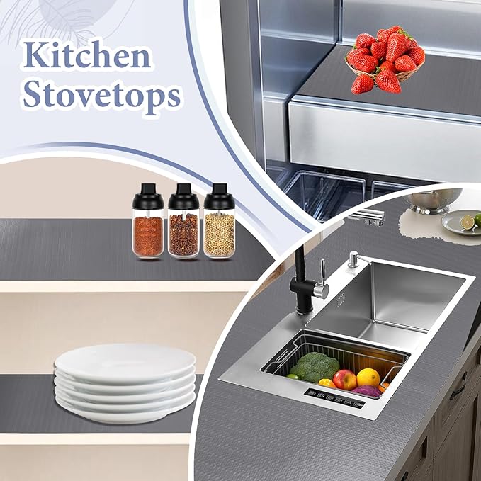 Drawer and Shelf Liner for Kitchen Cabinet: 23 in X 20 Ft Non Slip Waterproof - Image 6