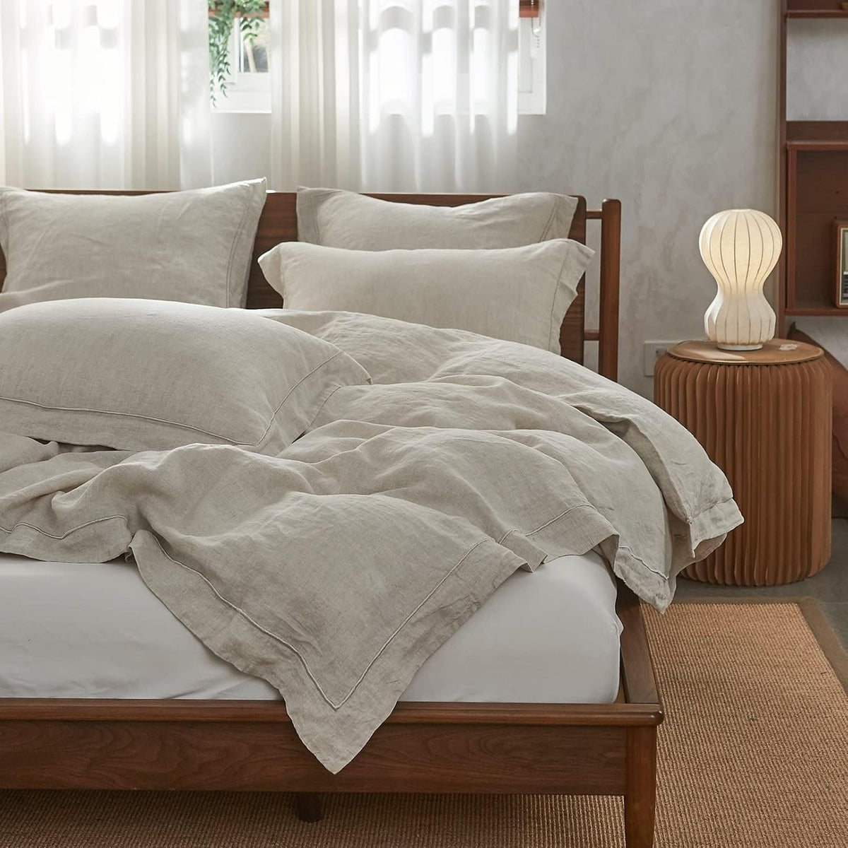simple&opulence 100% french flax linen duvet cover set, package contents