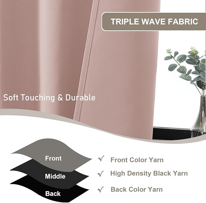 Gwine Blush Pink Blackout Curtains - Image 2