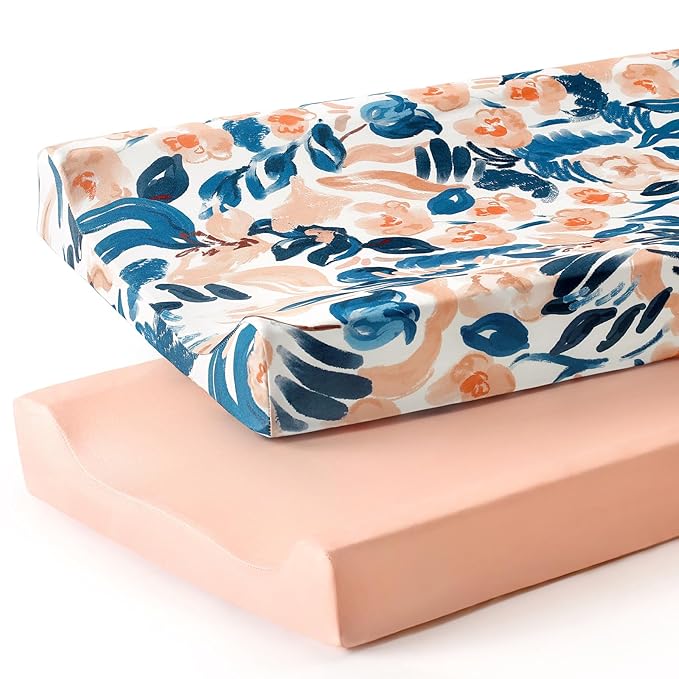 GRSSDER Stretch Ultra Soft Jersey Knit Changing Pad Cover Set 2 Pack, Change by BUYNOW