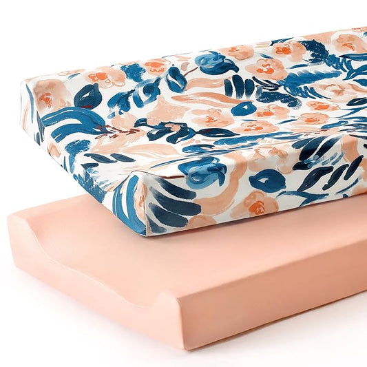 GRSSDER Stretch Ultra Soft Jersey Knit Changing Pad Cover Set 2 Pack, Change by BUYNOW