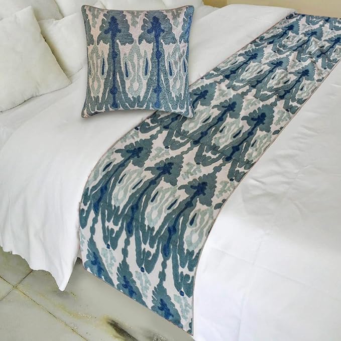 The HomeCentric Blue Bed Runner - Image 2
