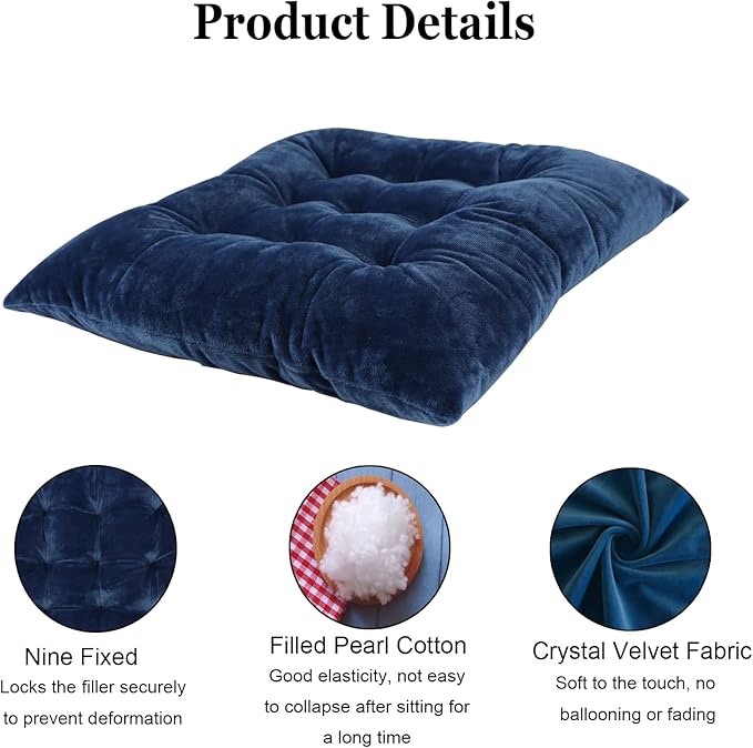 Set of 4 Square Chair Pads Indoor Seat Cushions Pillows - Image 3