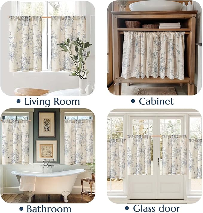 jinchan Half Window Curtains Small Drapes - Image 4