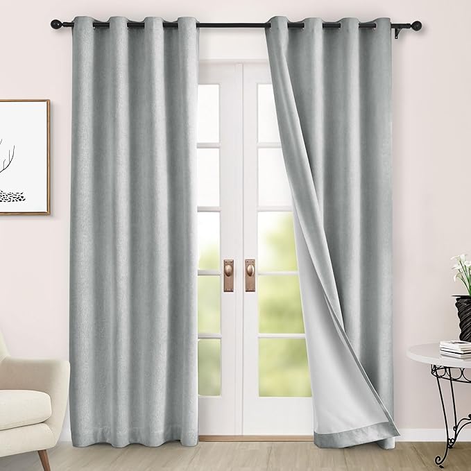 Macochico 52" Wx108 L 100% Blackout Curtains Extra Long Thermal Insulated by Macochico