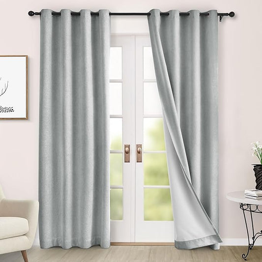 Macochico 100% Blackout Chenille Curtains 96 Inches Long by Macochico
