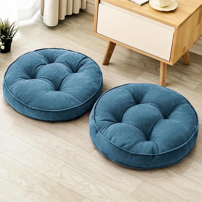 Floor Pillow Set of 2, Memory Foam Floor Cushions by 1MIDDLEONE