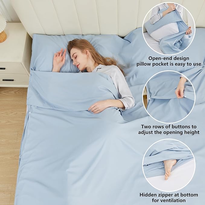 Sleeping Bag Liner Camping Adult Sleep Sack Lightweight Travel Sheet - Image 4
