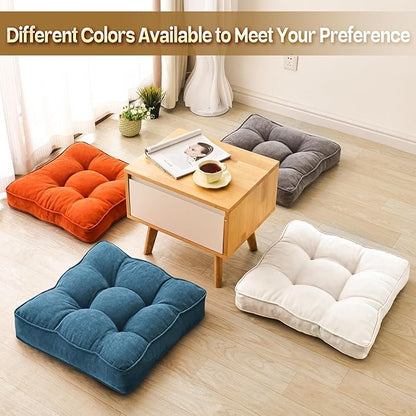 Floor Pillow Set of 2, Memory Foam Floor Cushions - Image 6