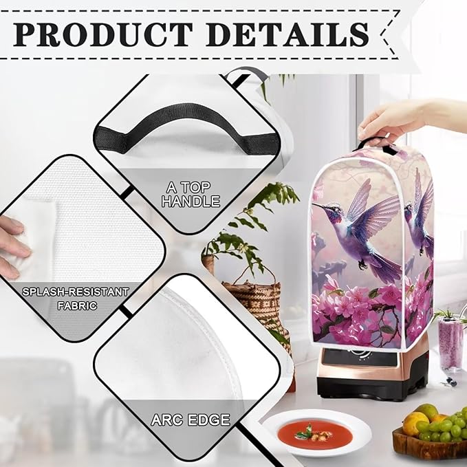 Talayituse Hummingbird Cherry Blossom Blender Dust Cover - Image 4