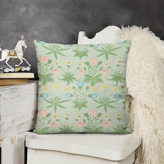 William Morris Floral Original Throw Pillow Covers Boho Chic Retro Floral Cozy - Image 3