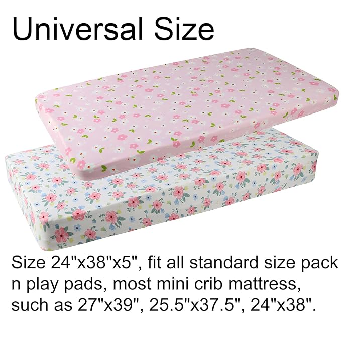 Onacosht Pack n Play Playard Fitted Sheets 2 Pack Set - Image 5