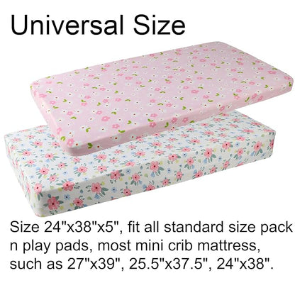 Onacosht Pack n Play Playard Fitted Sheets 2 Pack Set - Image 5