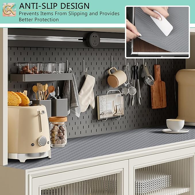 Self-Adhesive Shelf Liner Kitchen Liner, Waterproof Backed Paper Easy Peel and - Image 6