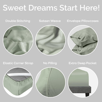 100% viscose bamboo sheets queen size 4pc set, side view