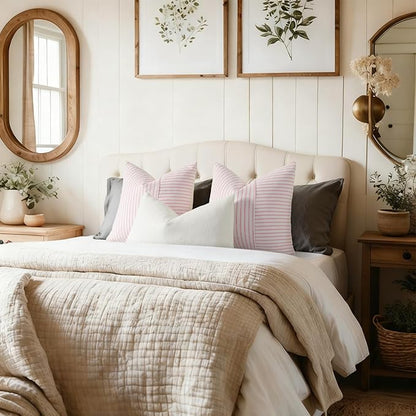 YCOLL Farmhouse Pillow Covers 20x20, Modern Accent Square Throw Pillow Covers - Image 5