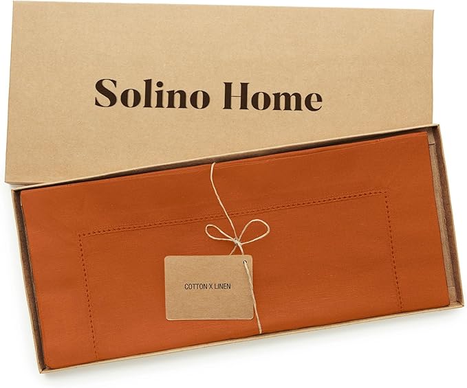 Solino Home Cotton Linen Cinnamon Table Runner 90 Inches Long - Image 5