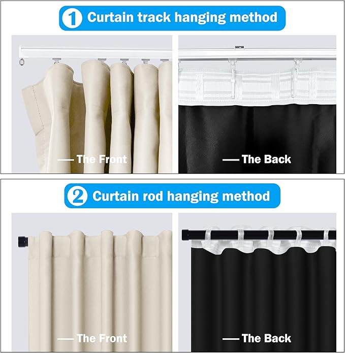 Room Divider Curtains Total Blackout Privacy Curtain Panel Room Thermal - Image 2