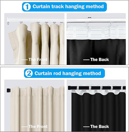 Room Divider Curtains Total Blackout Privacy Curtain Panel Room Thermal - Image 2