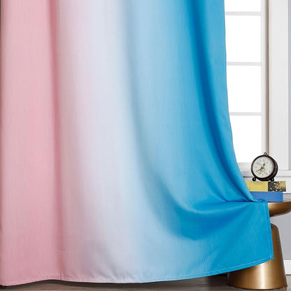 Ombre Pink and Blue Blackout Curtains 45 Inches Long, Full Light Blocking - Image 6