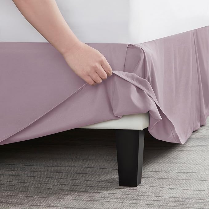 Nestl Dusty Purple Bed Skirt Cal King Size - Image 5