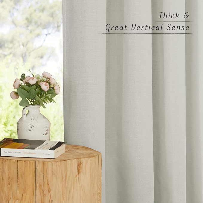 NICETOWN Thick Linen Gray Curtains - Image 3