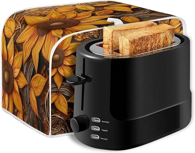 Vintage Sunflowers Printed Toaster Cover, Universal 2 Slice Oven Cover - Image 7