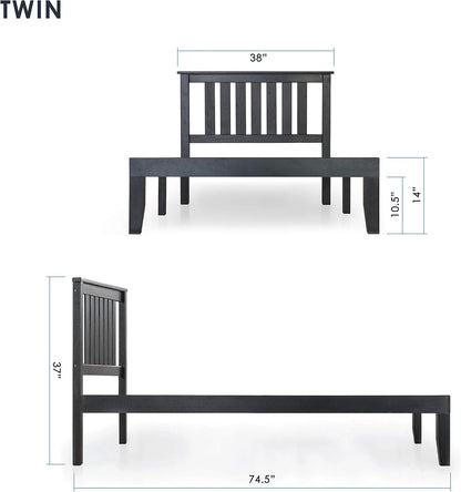 mellow marley 14 inch solid wood platform bed shown in use
