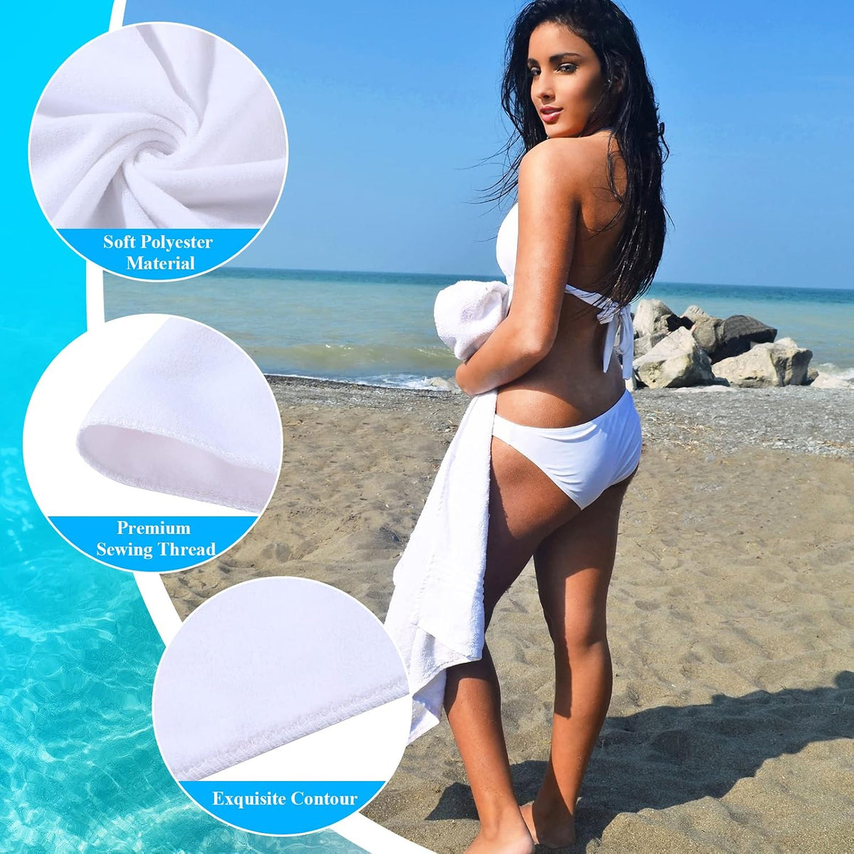 breling 8 pieces sublimation blank bath towel microfiber on a desk or shelf